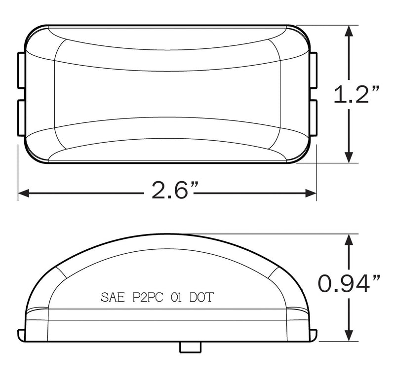 AL91RBP Marker Clearance Light 2" LED Red