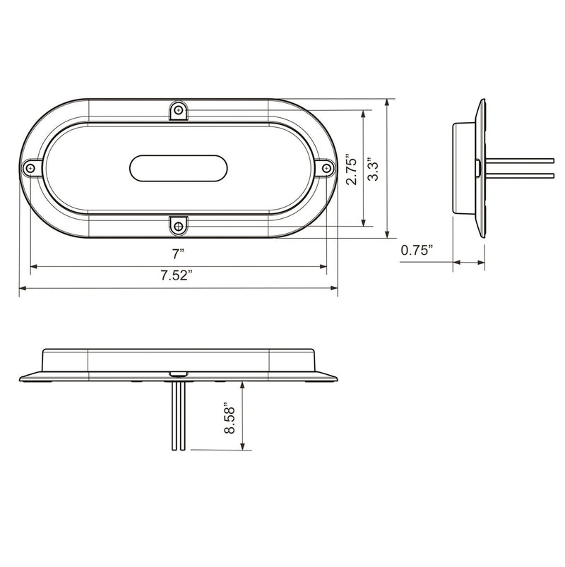 STL306MSHB S/T/T/BU LED 6" Surface Mount Light