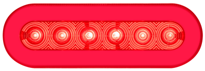 STL111RB GloLight 6" Red Oval LED