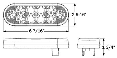 BUL72CB Reverse Lamp 6" Oval LED