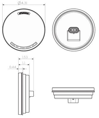 STL101RMB GloLight S/T/T 4" Round