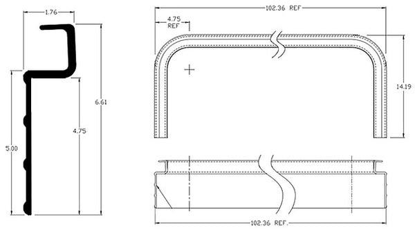 FWP00178 Molded Front Upper Rail